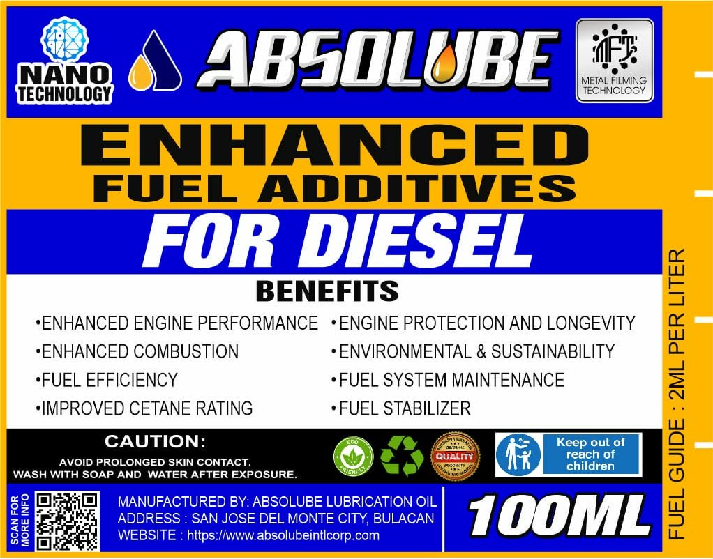 Absolube Enhanced Fuel Additives for Diesel 100ml
